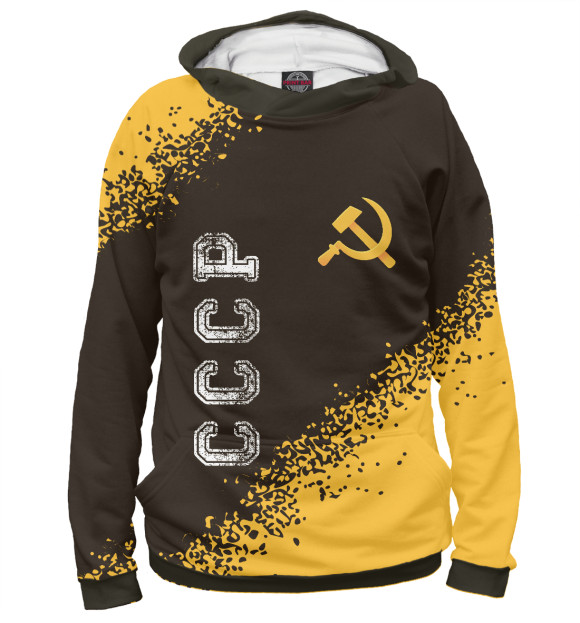 Мужское худи с изображением СССР - Серп и Молот цвета Белый