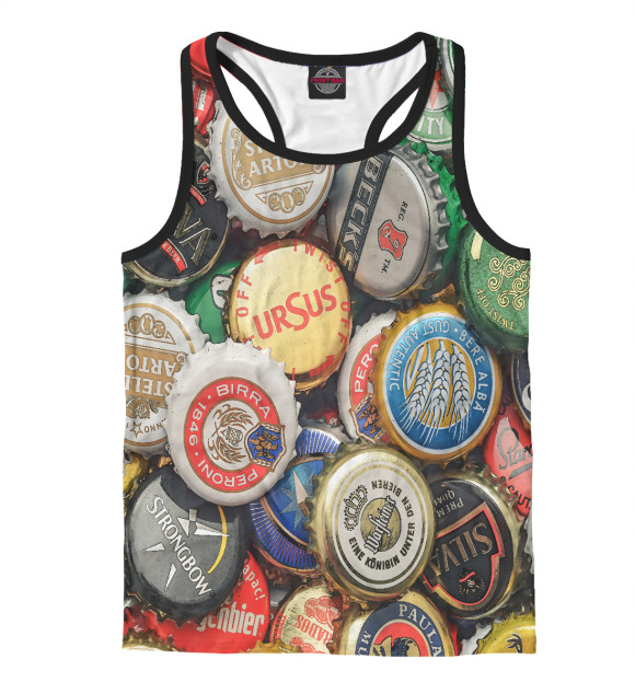 Мужская майка-борцовка с изображением Пивная тема цвета Белый