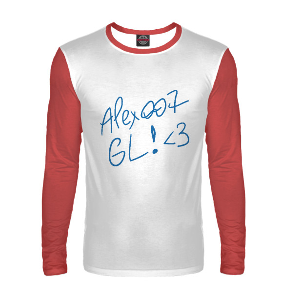 Мужской лонгслив с изображением ALEX007: GL (red) цвета Белый
