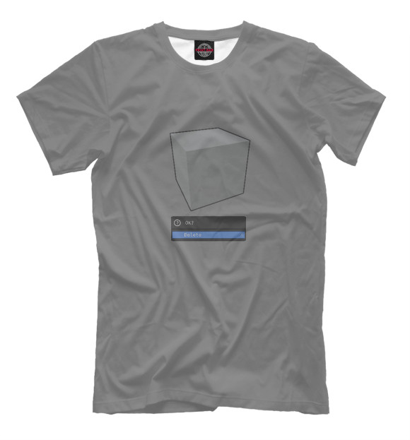 Мужская футболка с изображением Default Cube Delete цвета Белый