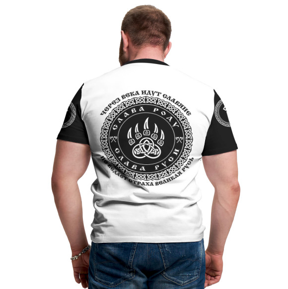 Мужская футболка с изображением Топор с печатью Велеса цвета Белый