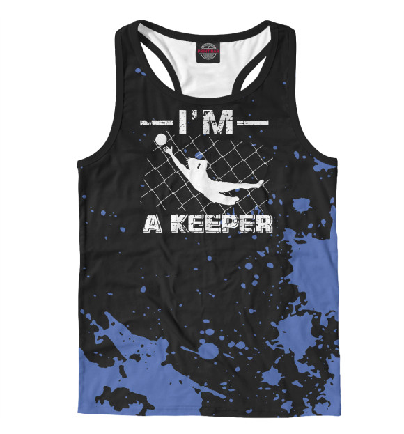 Мужская майка-борцовка с изображением I’m a Keeper – Soccer цвета Белый