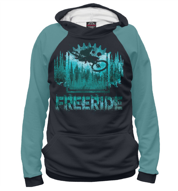 Мужское худи с изображением Freeride цвета Белый