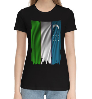 Хлопковая футболка для девочек Узбекистан