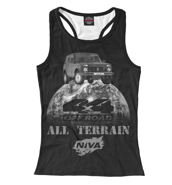 Женская майка-борцовка с изображением NIVA цвета Белый