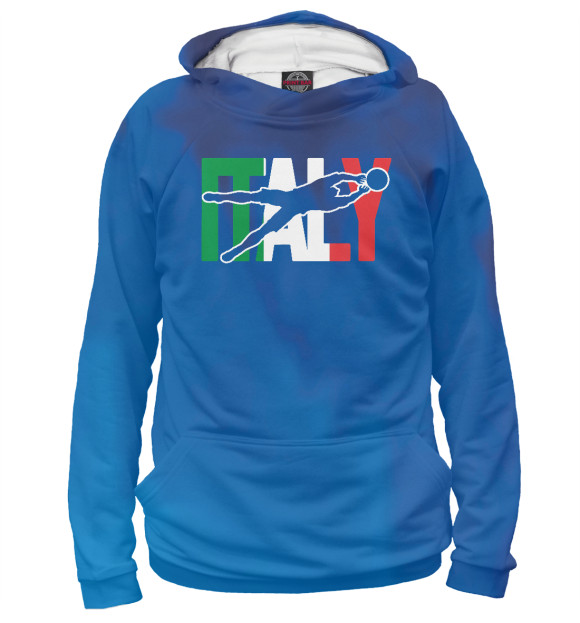 Мужское худи с изображением Italy Soccer цвета Белый