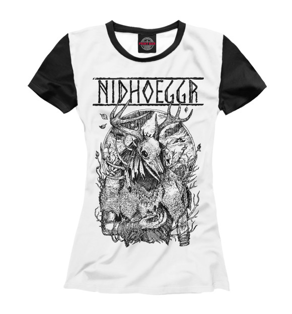 Футболка для девочек с изображением Nidhoggr цвета Белый
