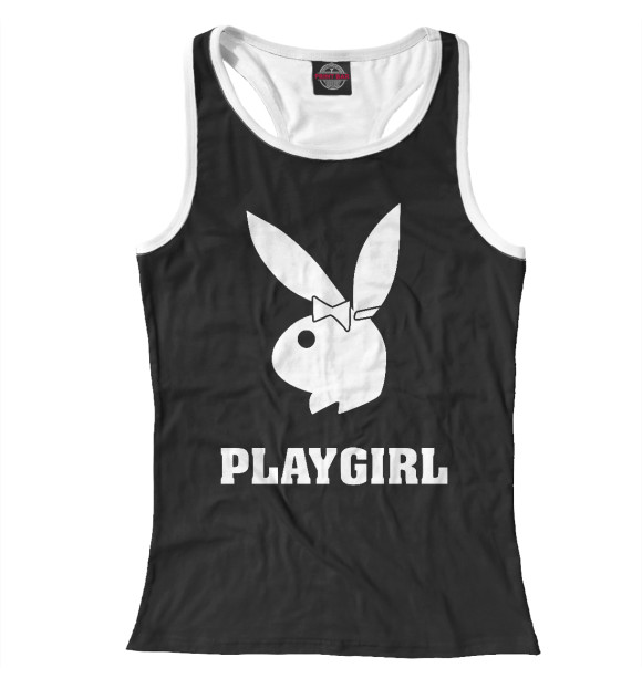Женская майка-борцовка с изображением PLAYGIRL цвета Белый