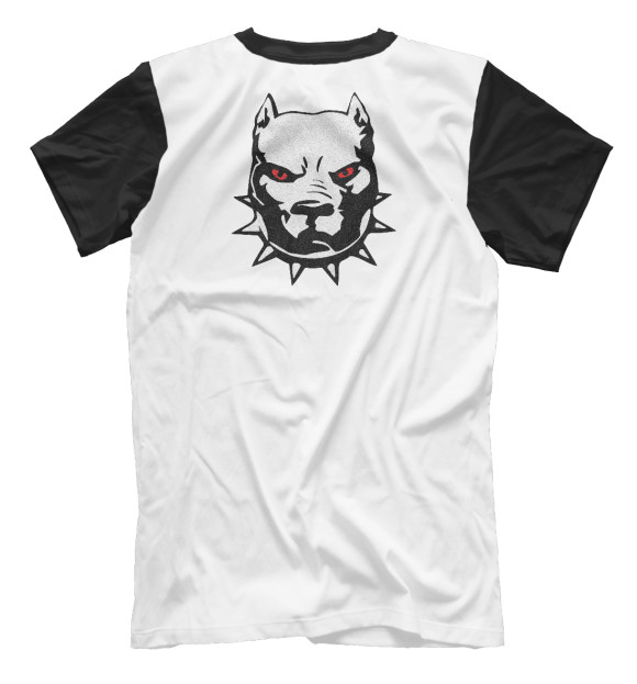 Мужская футболка с изображением Злой питбуль цвета Белый