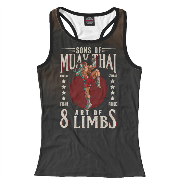 Женская майка-борцовка с изображением MMA Muay Thai Kickboxing цвета Белый