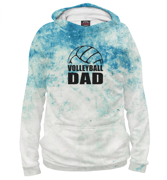 Мужское худи с изображением Volleyball Dad цвета Белый