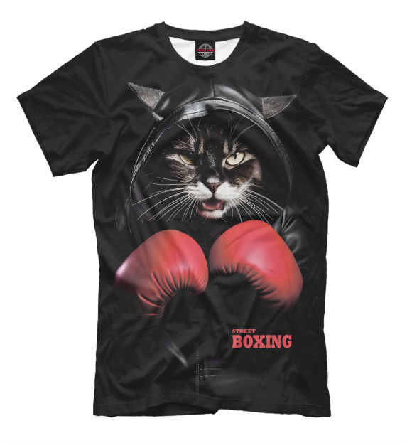 Мужская футболка с изображением Street boxing цвета Белый