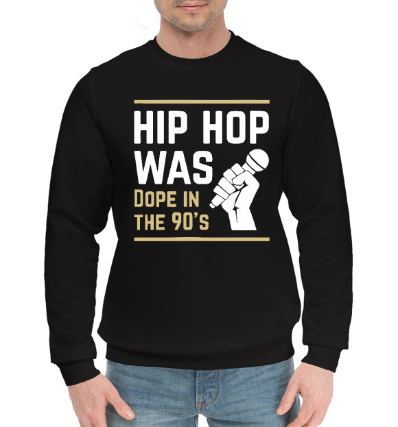 Мужской хлопковый свитшот с изображением Dope Hip Hop цвета Черный