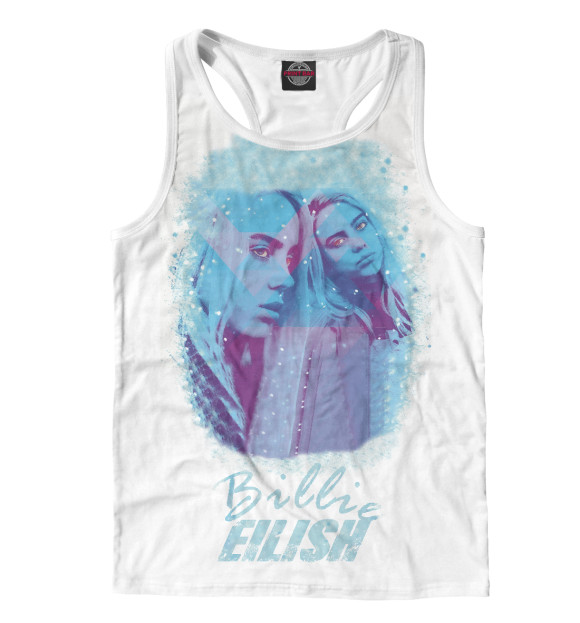 Мужская майка-борцовка с изображением Billie Eilish цвета Белый