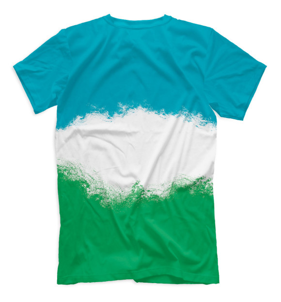 Мужская футболка с изображением Узбекистан цвета Белый