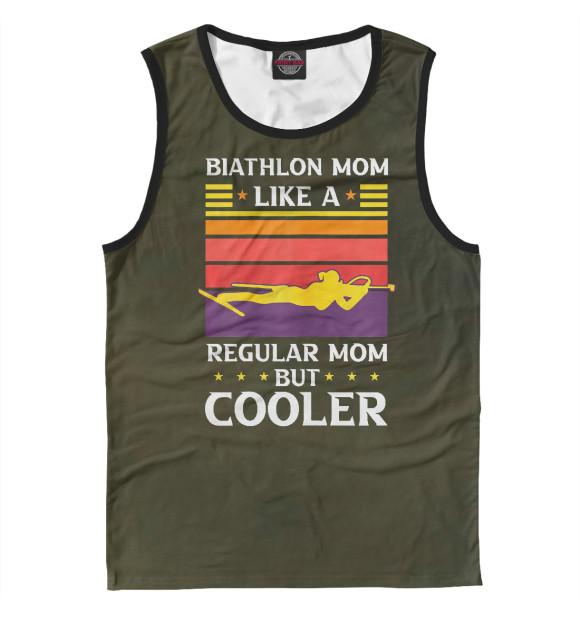Майка для мальчика с изображением Womens Biathlon Mom Like A цвета Белый