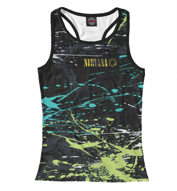 Женская майка-борцовка с изображением Nirvana цвета Белый