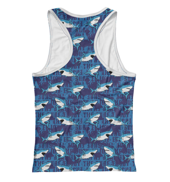 Женская майка-борцовка с изображением Акулы цвета Белый