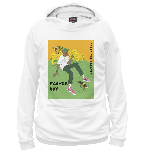 Женское худи с изображением Tyler The Creator цвета Белый