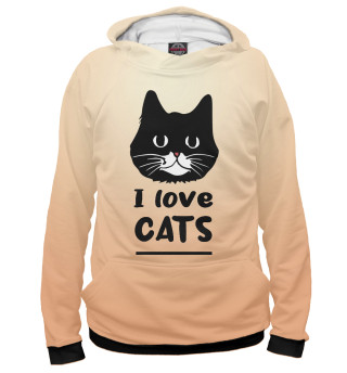 Худи для девочки I love Cats (градиент)