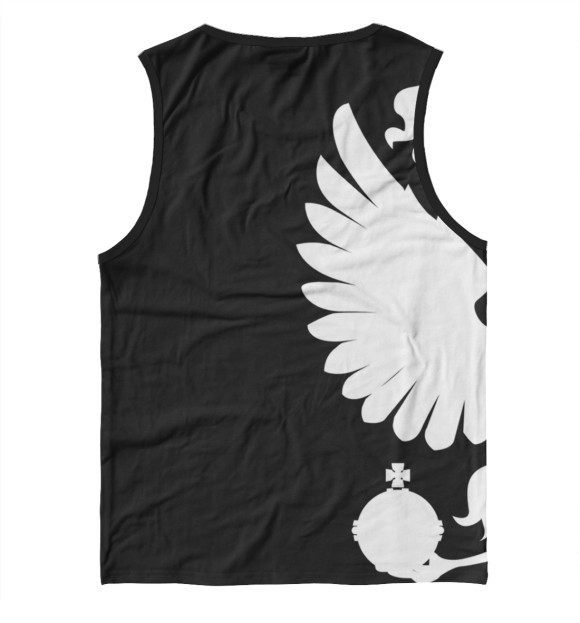 Мужская майка с изображением Символика РФ МАКСИМ цвета Белый