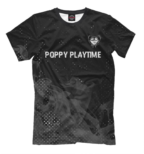 Мужская футболка с изображением Poppy Playtime Glitch Black цвета Белый