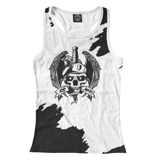 Женская майка-борцовка с изображением Внутренние войска цвета Белый