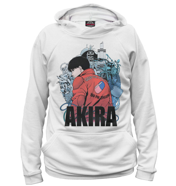 Мужское худи с изображением Akira цвета Белый