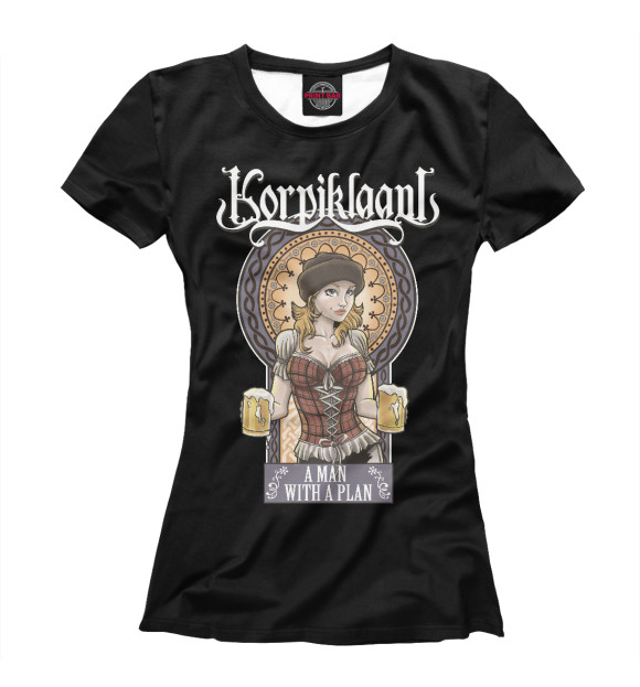 Женская футболка с изображением Korpiklaani цвета Белый