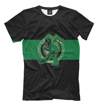 Мужская футболка Korn зеленая линяя