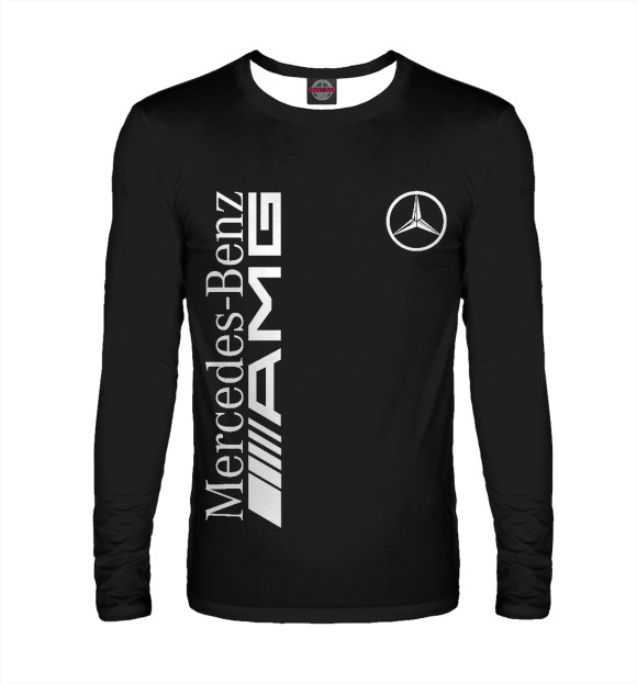 Мужской лонгслив с изображением Mersedes-Benz AMG цвета Белый
