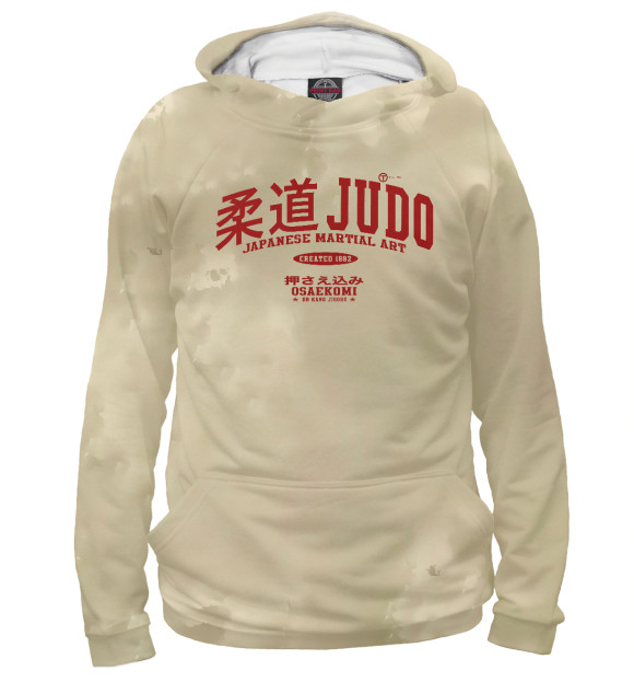 Женское худи с изображением Judo цвета Белый