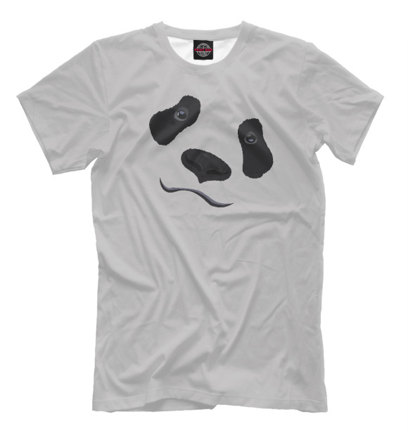 Мужская футболка с изображением Взгляд панды цвета Белый