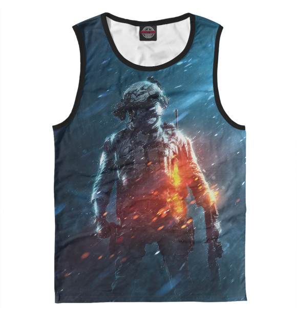 Майка для мальчика с притом Battlefield цвета Белый Майка для мальчика с изображением Battlefield цвета Белый