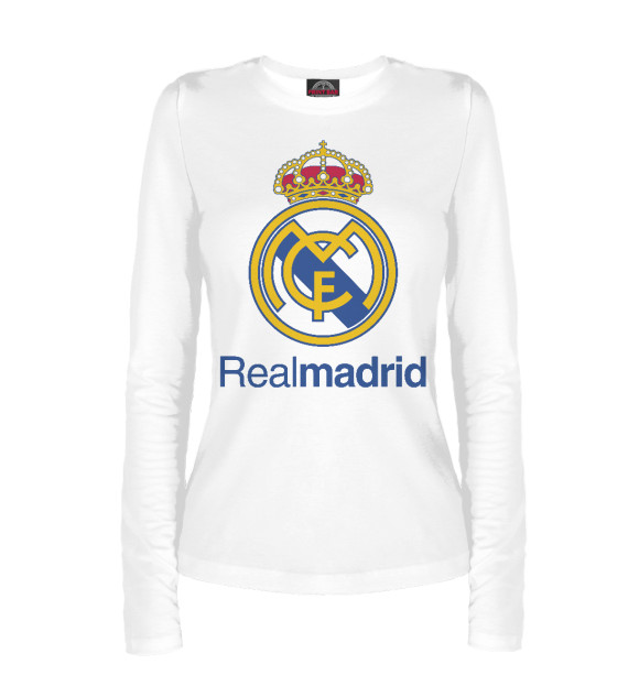 Женский лонгслив с изображением Real Madrid FC цвета Белый