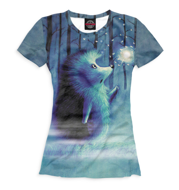 Футболка для девочек с изображением Ёжики цвета Белый