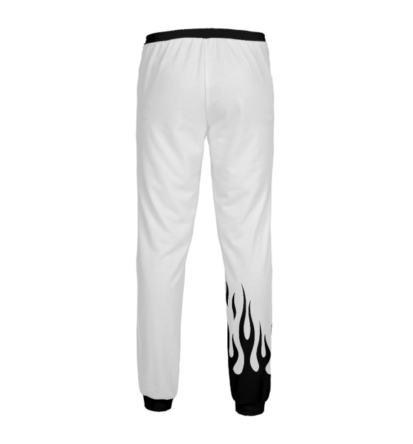 Мужские спортивные штаны с изображением Вежливые Люди (огонь) цвета Белый