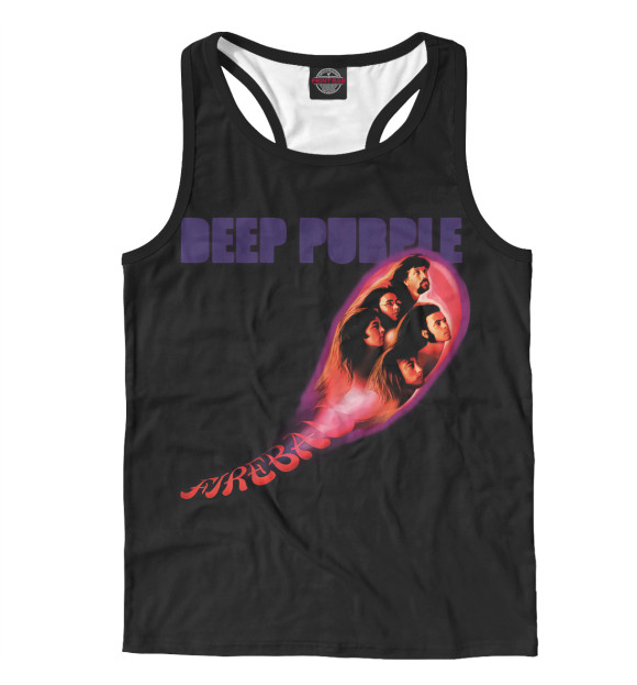 Мужская майка-борцовка с притом Deep Purple цвета Белый Мужская майка-борцовка с изображением Deep Purple цвета Белый