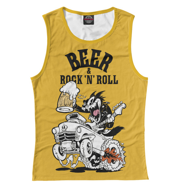 Майка для девочки с изображением Beer & Rock 'n' Roll цвета Белый