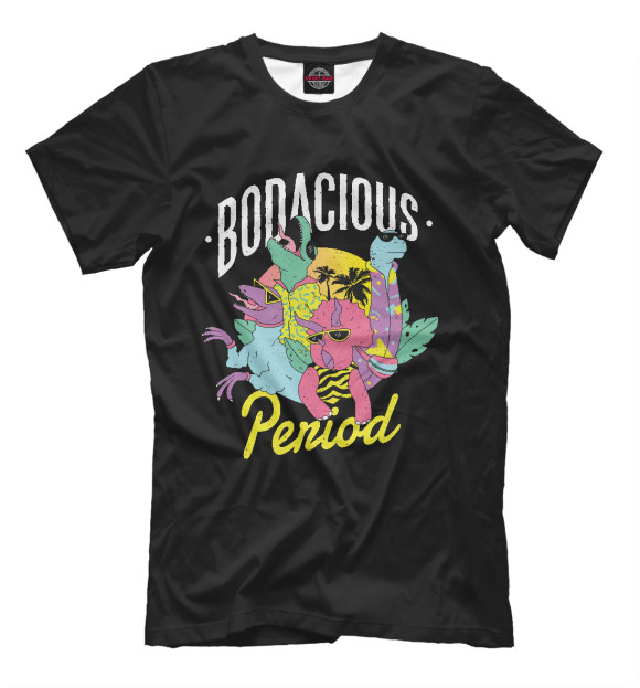 Мужская футболка с изображением Bodacious period цвета Белый