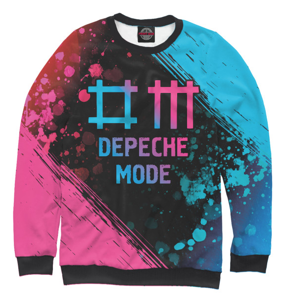 Свитшот для мальчиков с изображением Depeche Mode Neon Gradient (colors) цвета Белый