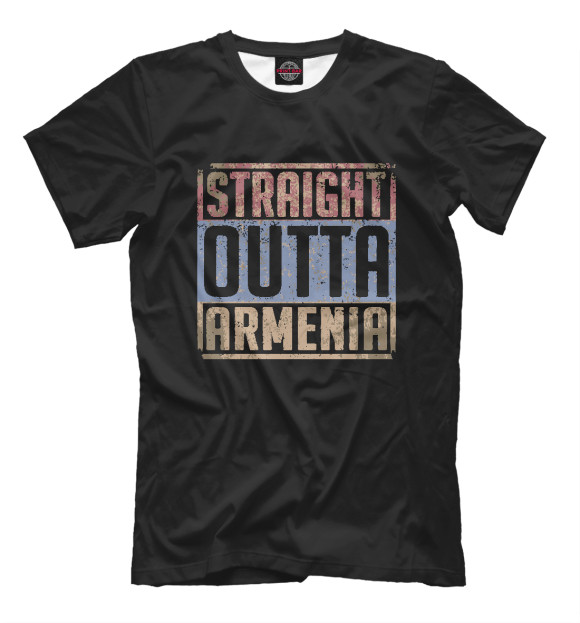 Мужская футболка с изображением Прямиком из Армении цвета Белый