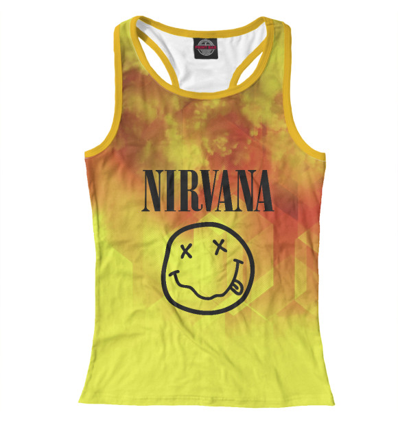 Женская майка-борцовка с изображением Nirvana | Нирвана цвета Белый