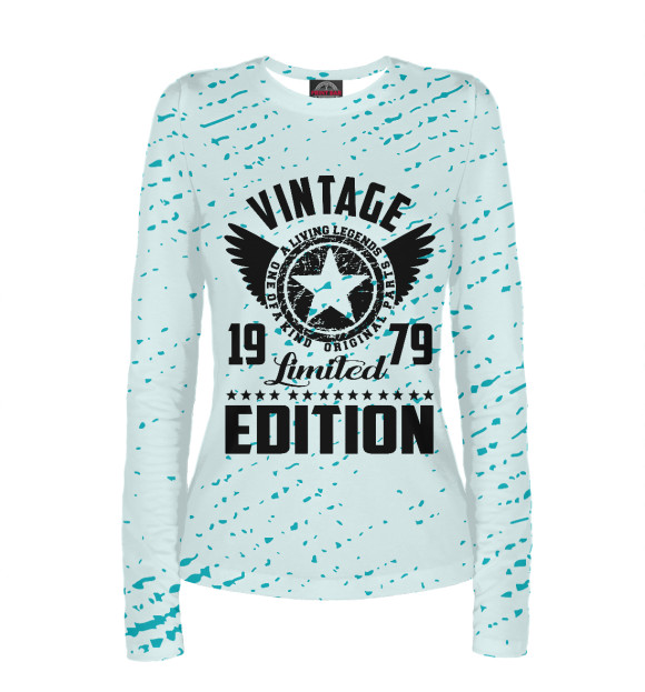 Женский лонгслив с изображением Vintage 1979 limited editio цвета Белый
