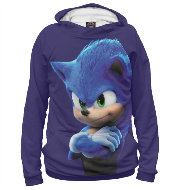 Женское худи с изображением Sonic цвета Белый