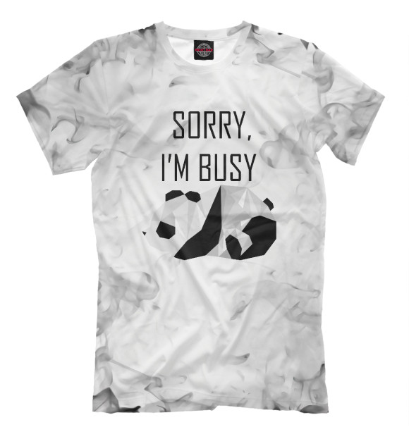 Футболка для мальчиков с изображением Lazy Panda цвета Белый