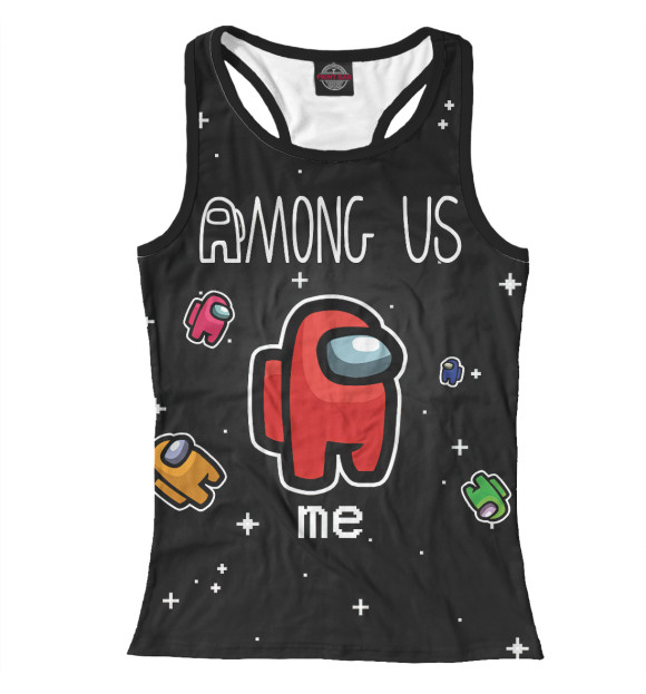 Женская майка-борцовка с изображением Among Us цвета Белый