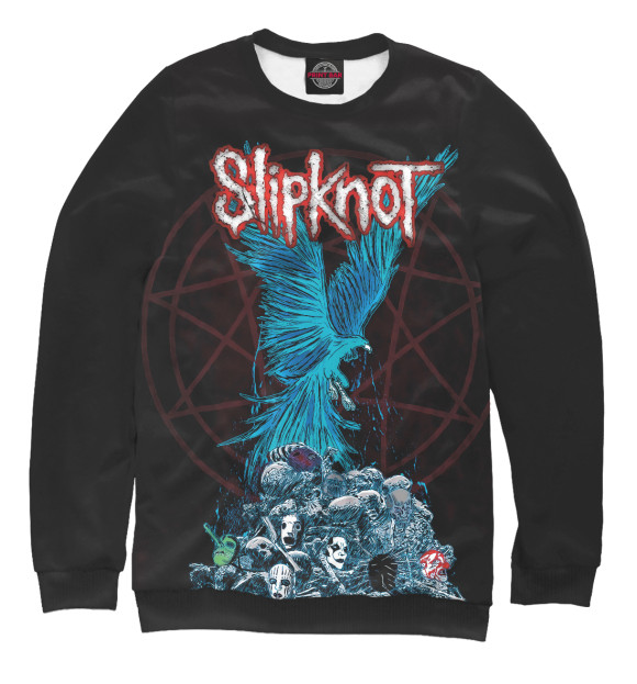 Мужской свитшот с изображением Slipknot цвета Белый