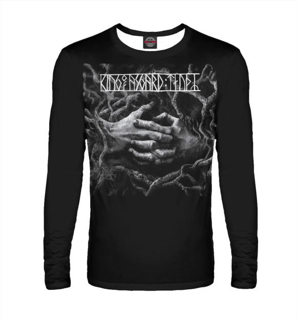 Мужской лонгслив с изображением King of asgard цвета Белый