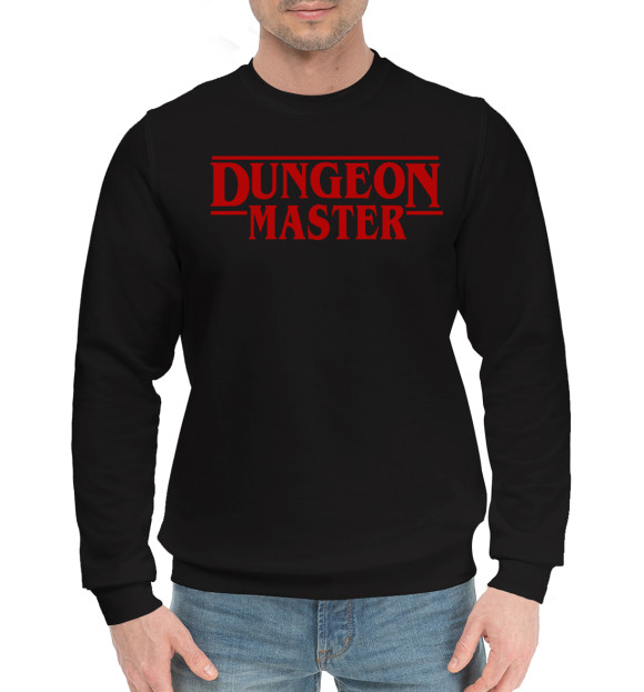 Мужской хлопковый свитшот с изображением Dungeon Master цвета Черный
